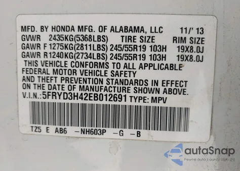 2014 Acura Mdx Technology Package из США, поврежденный, VIN 5FRYD3H42EB012691